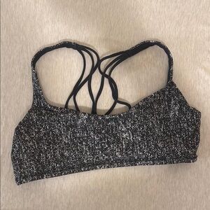 Lululemon Women's Black and White Strappy Sports Bra